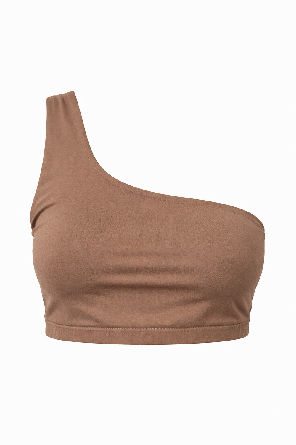 ASYMMETRIC CROP TOP - BROWN