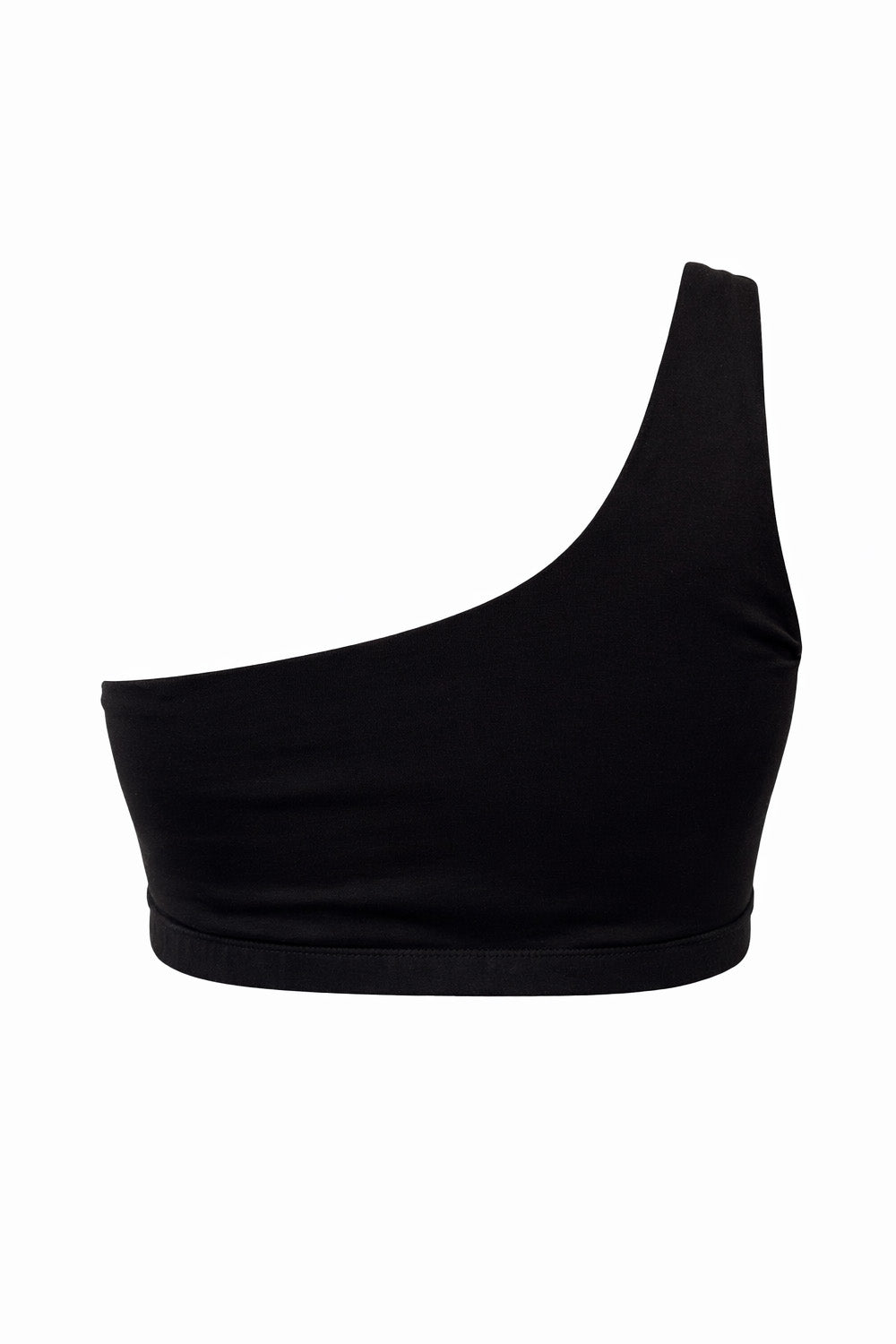 ASYMMETRIC CROP TOP - BLACK