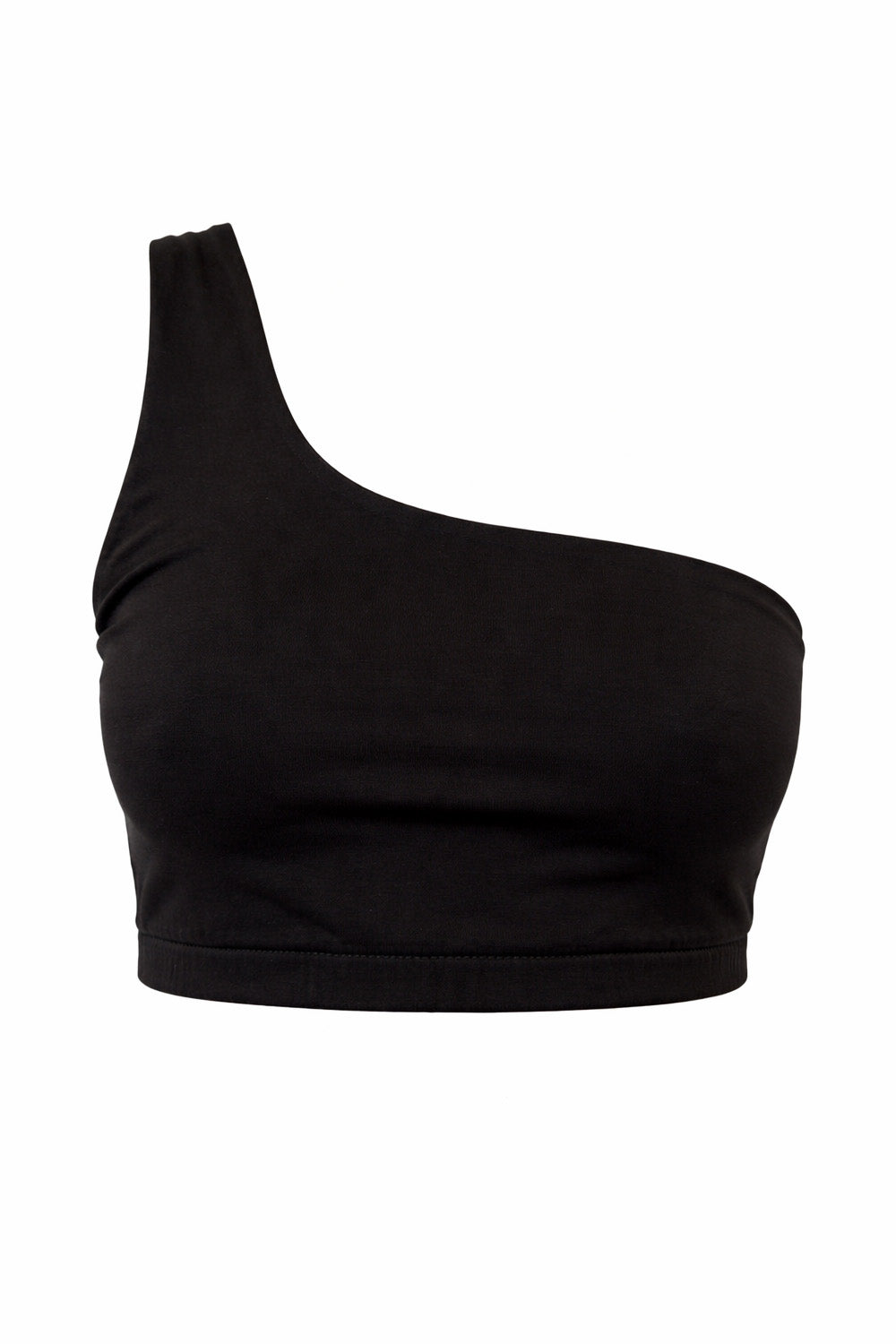 ASYMMETRIC CROP TOP - BLACK