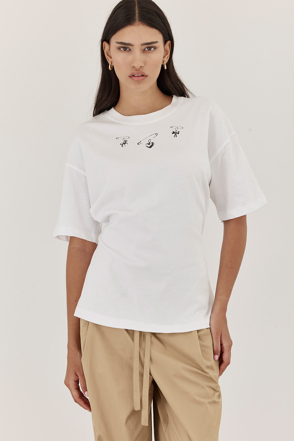WHITE SAFETY STATEMENT T-SHIRT