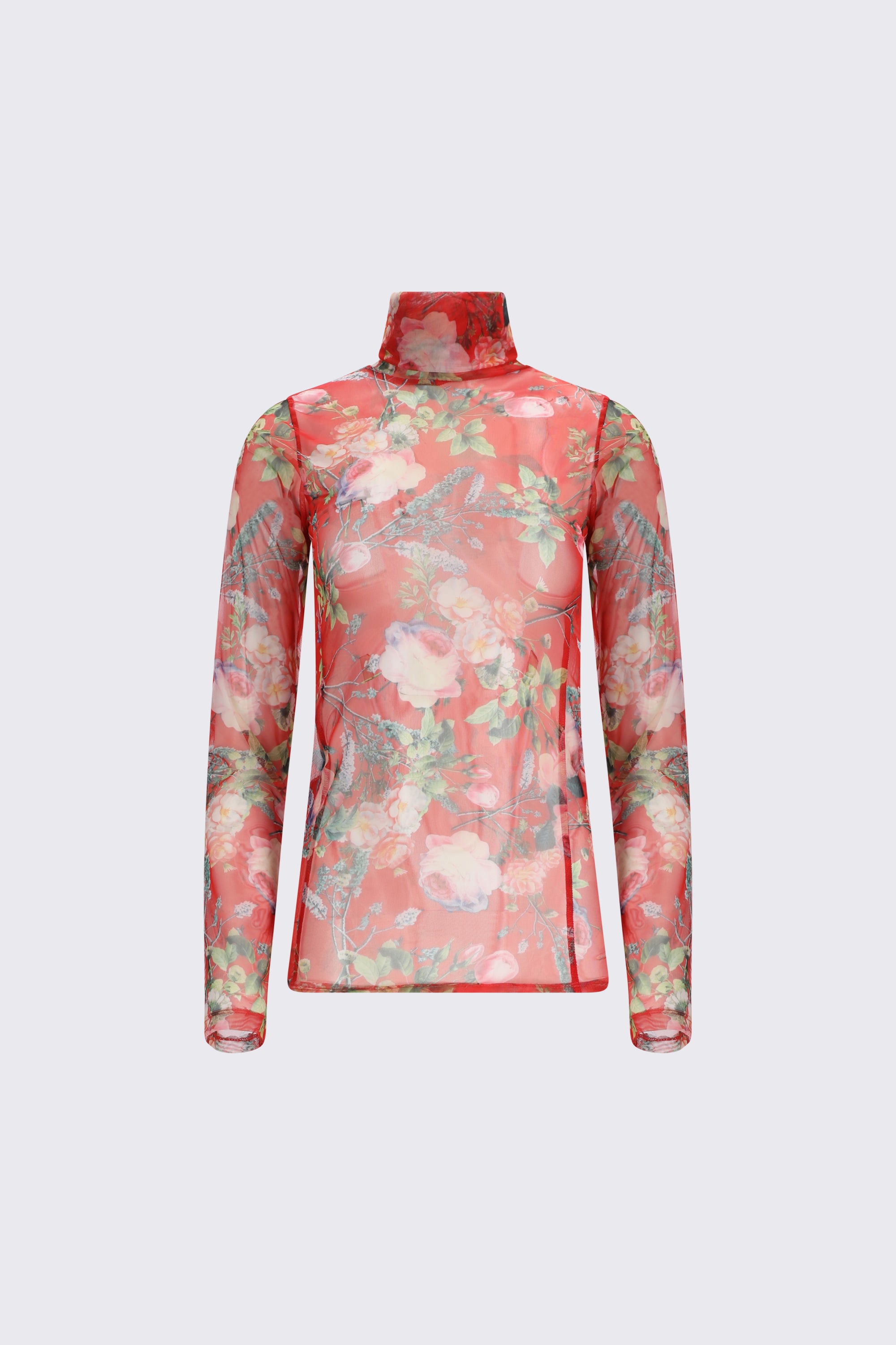 RED WHITNEY FLOWERS SHIRT