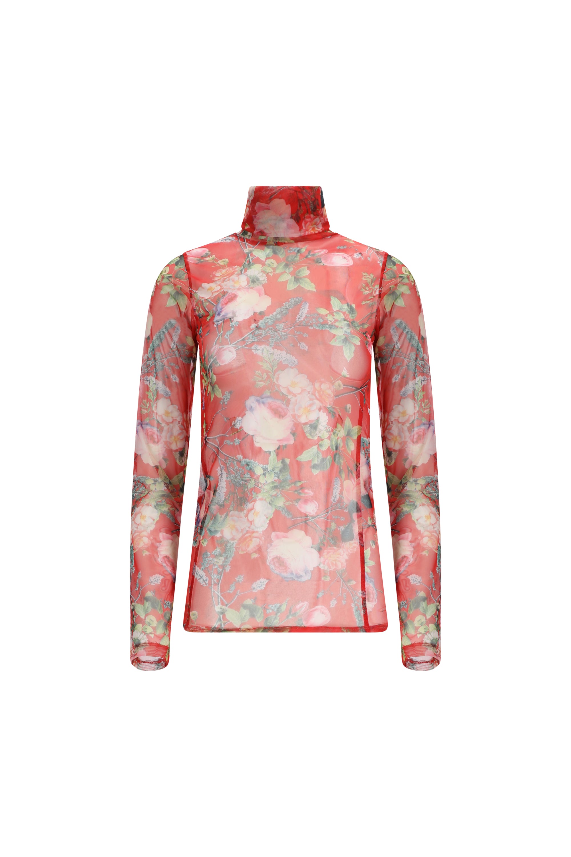 RED WHITNEY FLOWERS SHIRT